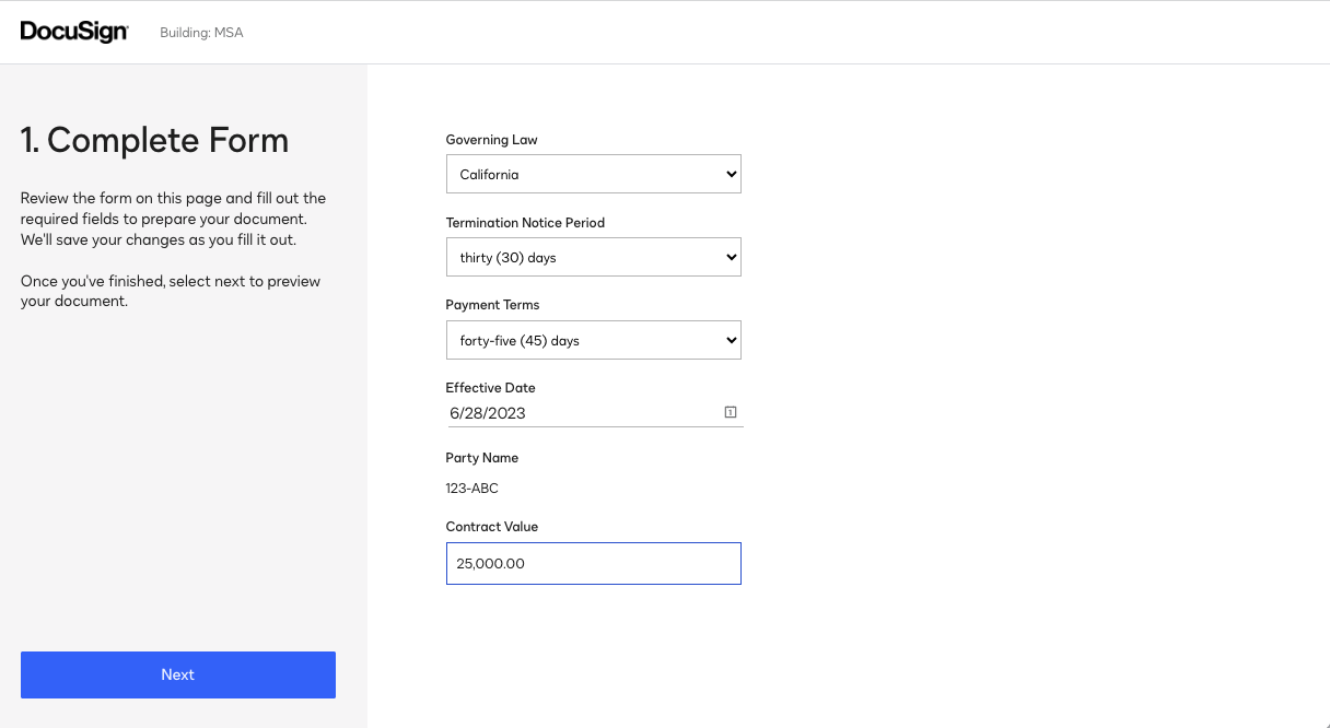 DocuSign contract tool for consultants