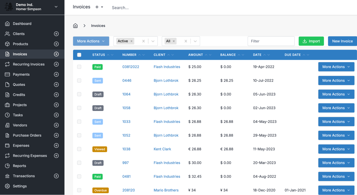 Invoice Ninja FreshBooks alternative for solo consultants