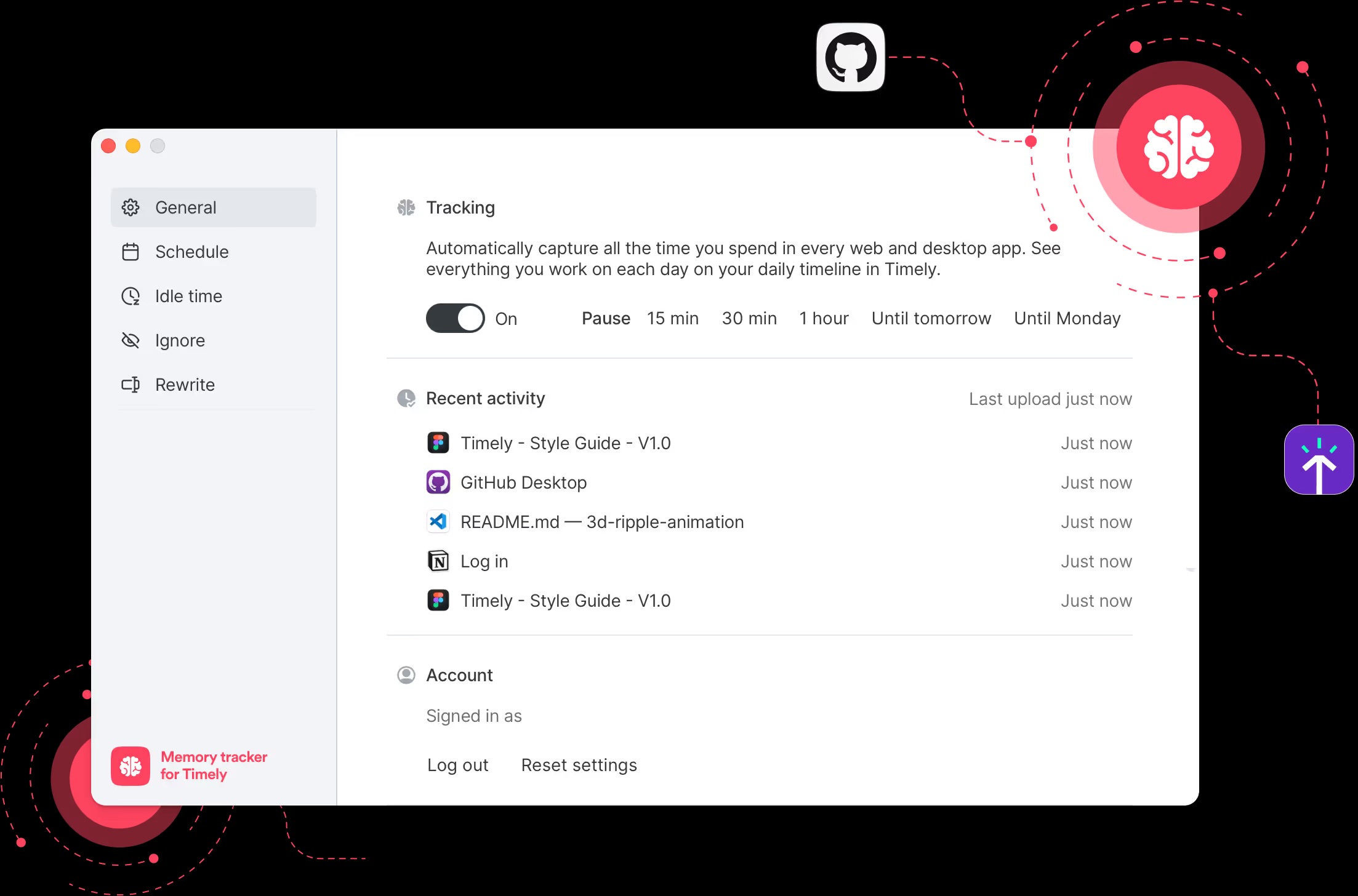 Timely Memory Tracker capturing activity
